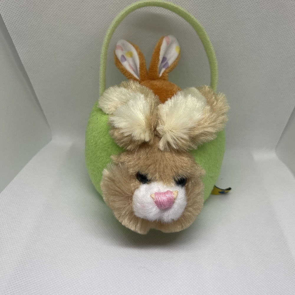 Build-a-Bear Bunny Rabbit‎ Easter Basket 7" & Ty Basket Beanies
